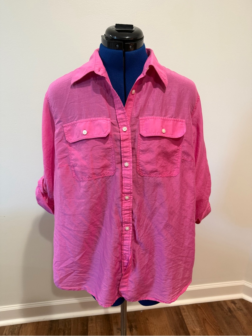 Lauren Ralph Lauren Hot Pink Button-Front Shirt